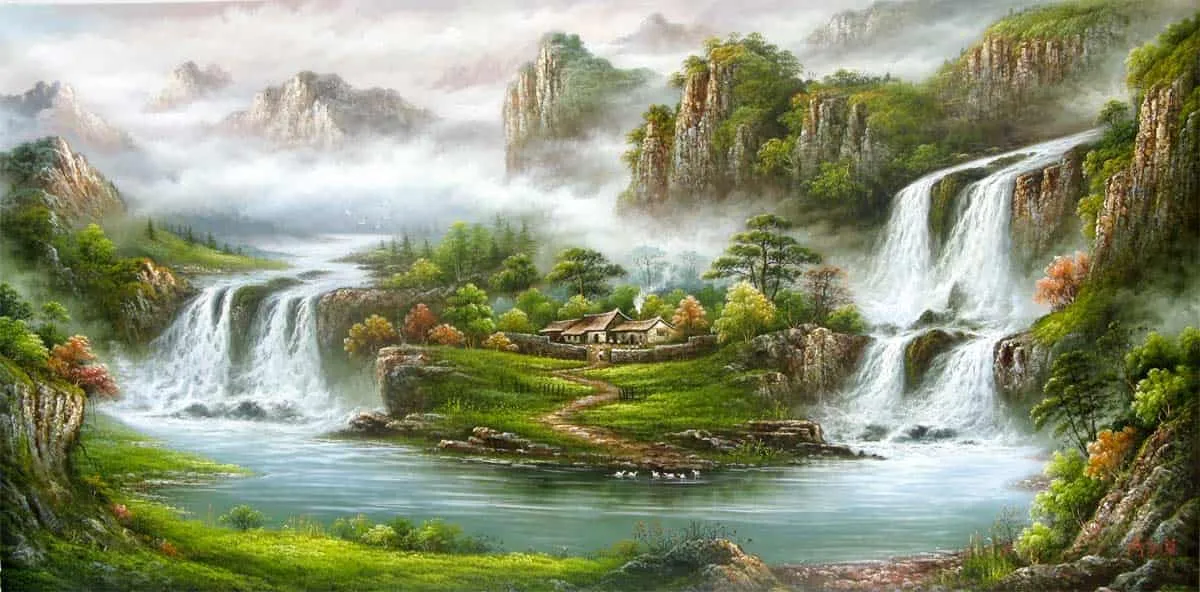 mau ve tranh tuong phong khach dep