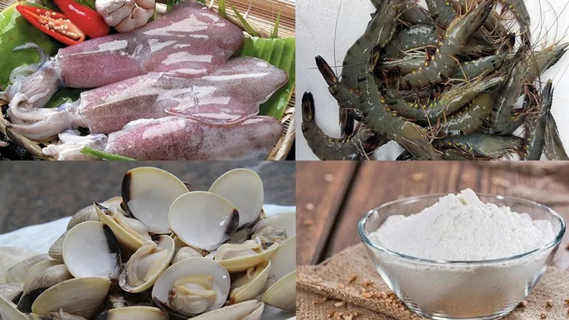 Nguyên liệu làm bánh hải sản Hàn Quốc