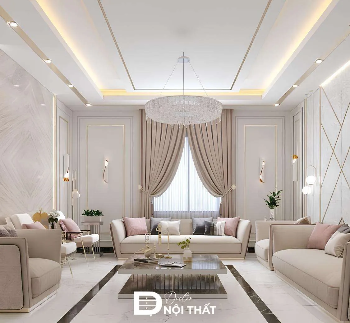 Mẫu trần thạch cao phòng khách hiện đại