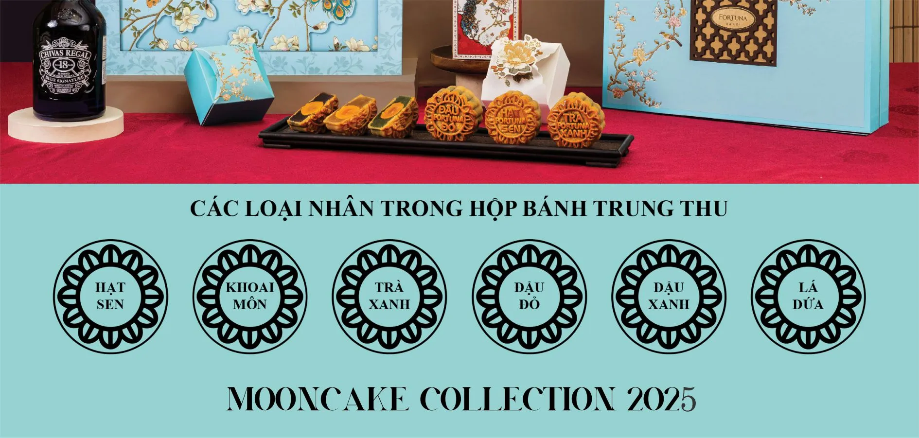 Các loại bánh trung thu Fortuna với nhân đa dạng