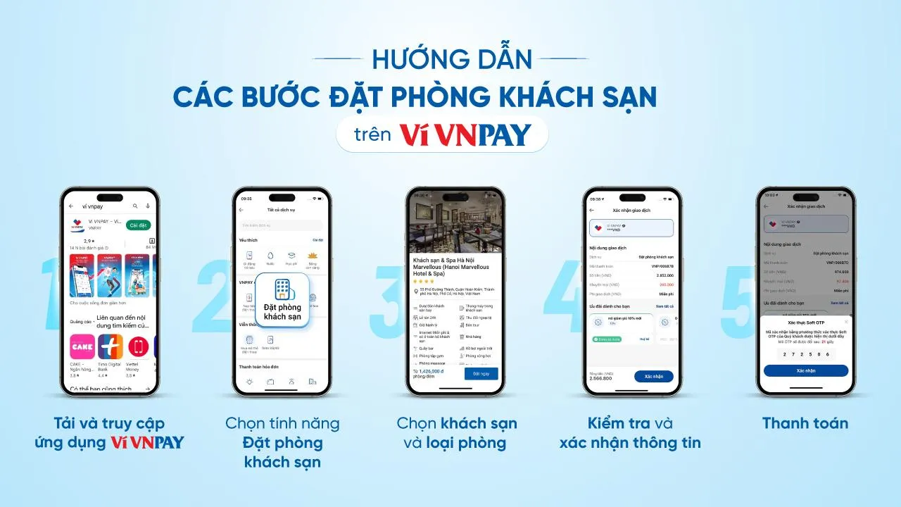 Hướng dẫn cách đặt phòng khách sạn trên VNPAY App chỉ với một vài thao tác đơn giản