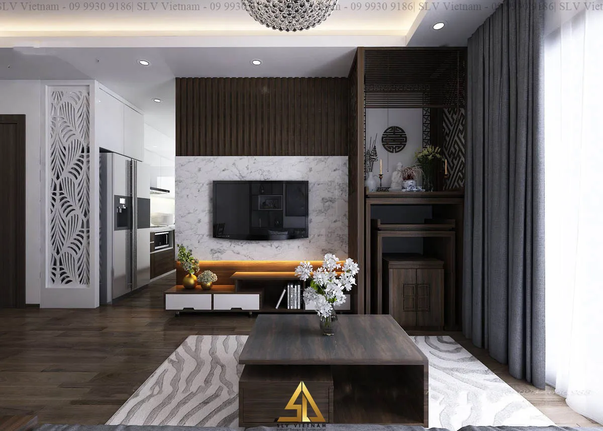 Decor bàn thờ nhỏ trong phòng khách