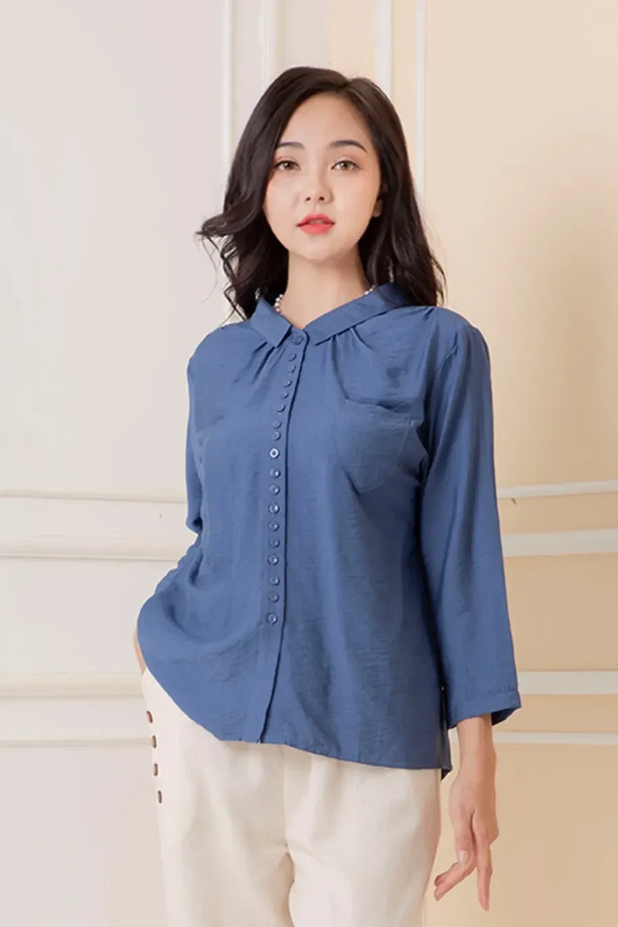 Áo sơ mi trung niên linen