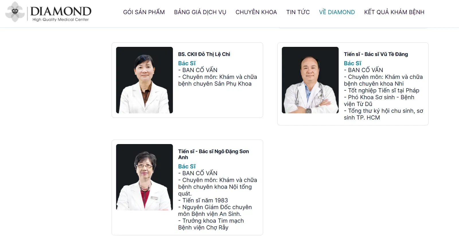 Đội ngũ bác sĩ Phòng khám Đa khoa Diamond là những chuyên gia y tế hàng đầu, từng có nhiều năm công tác