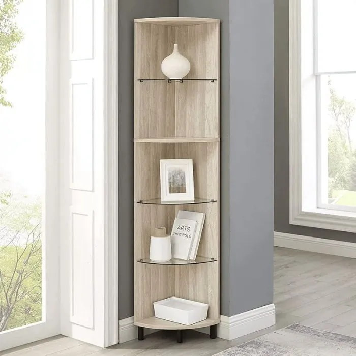 Kệ gỗ cung tròn để góc tường