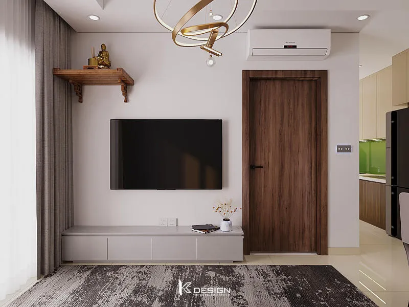Mẫu kệ tivi phòng khách chung cư gỗ công nghiệp