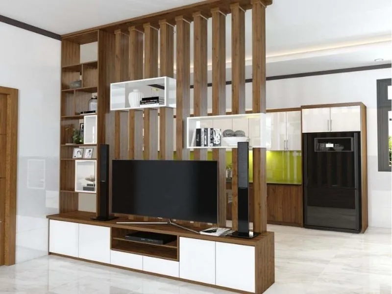 Vách ngăn kệ tivi giúp điều tiết năng lượng trong nhà