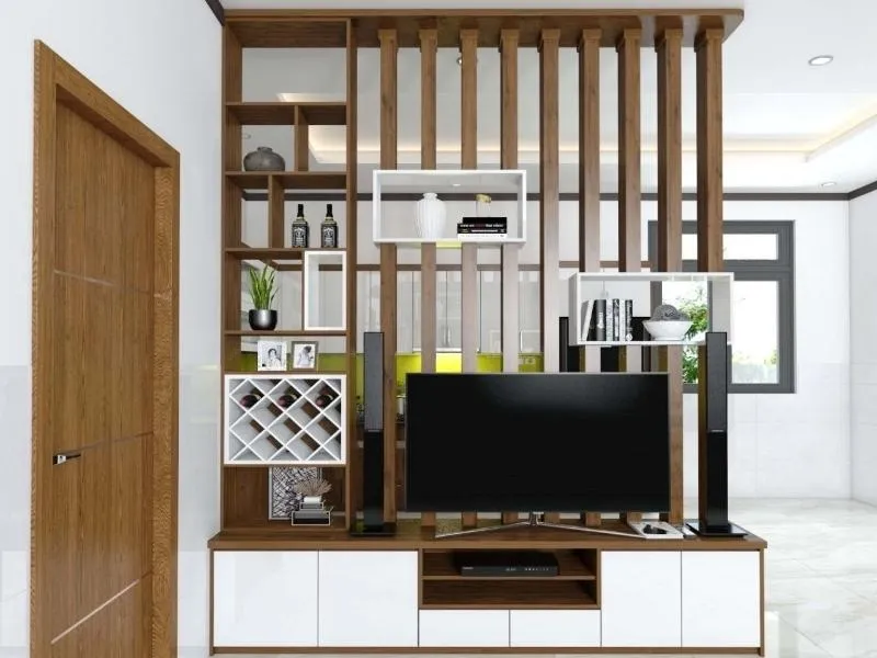 Vách ngăn phối màu trắng mang lại sự sang trọng