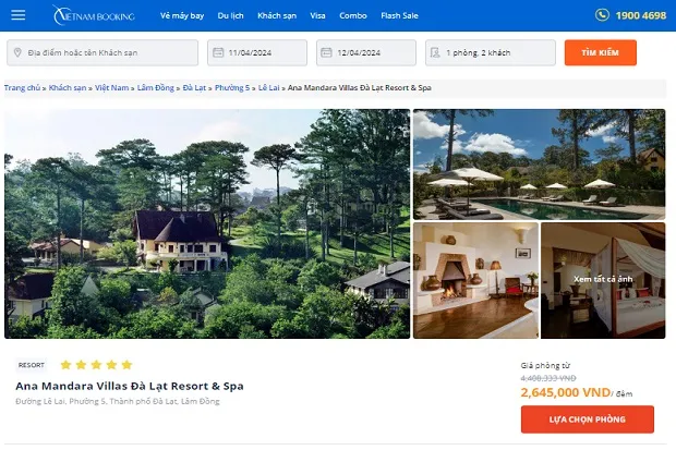 Đặt phòng khách sạn Đà Lạt 5 sao