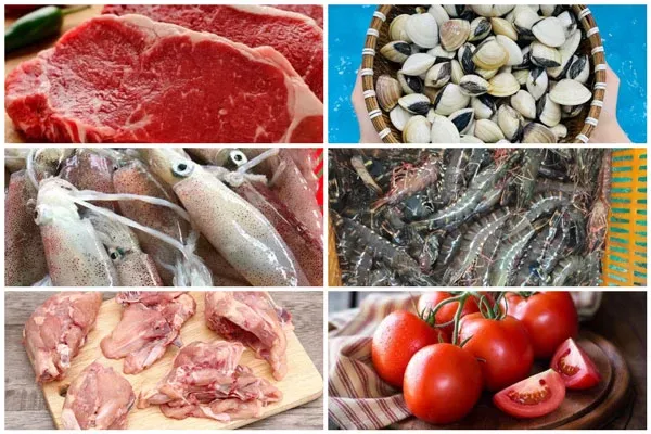 NguyÃªn liá»‡u chÃ­nh Ä'á»ƒ náº¥u láº©u háº£i sáº£n