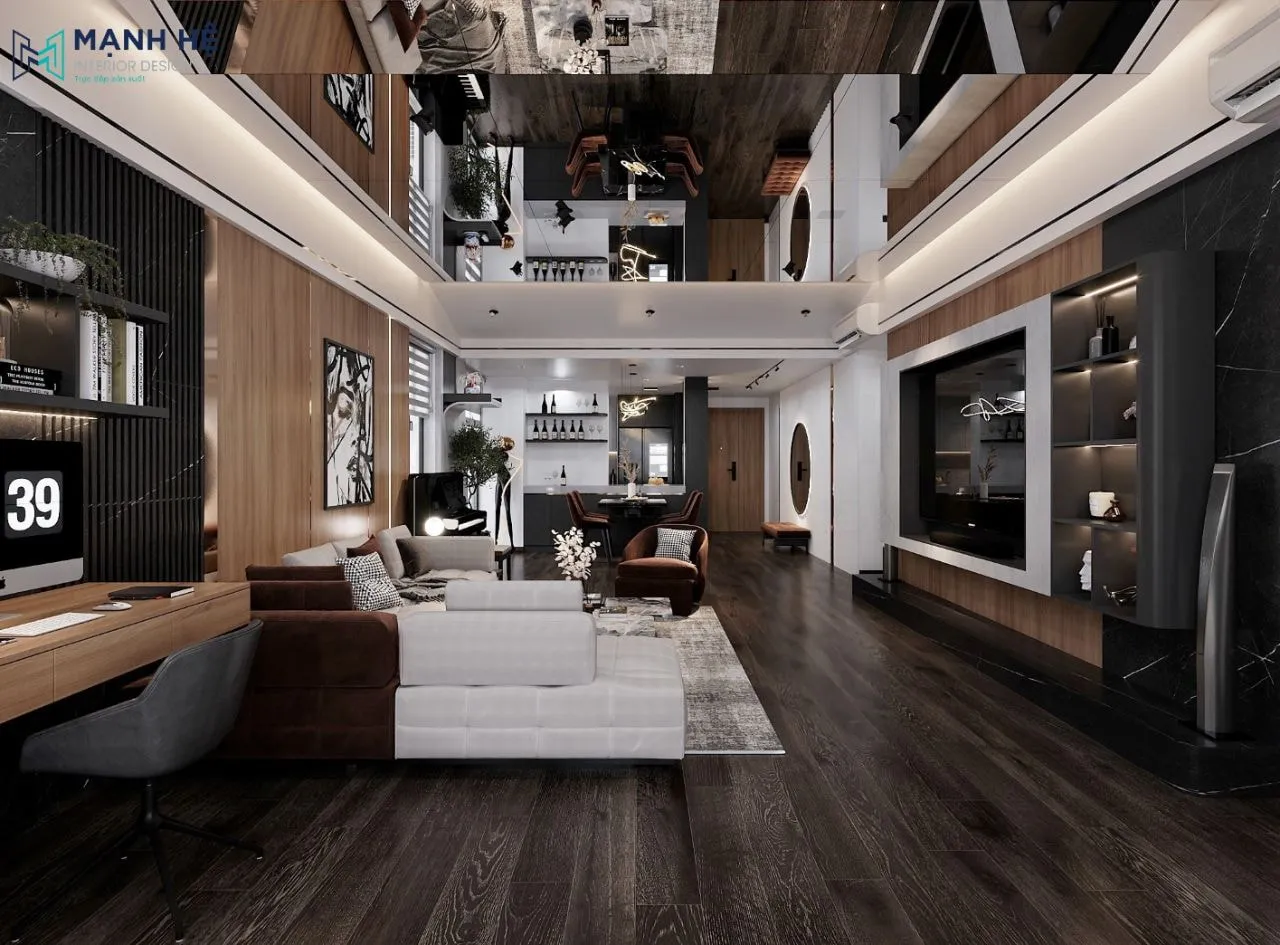 Mẫu phòng khách đẹp đơn giản cho căn hộ 150m2