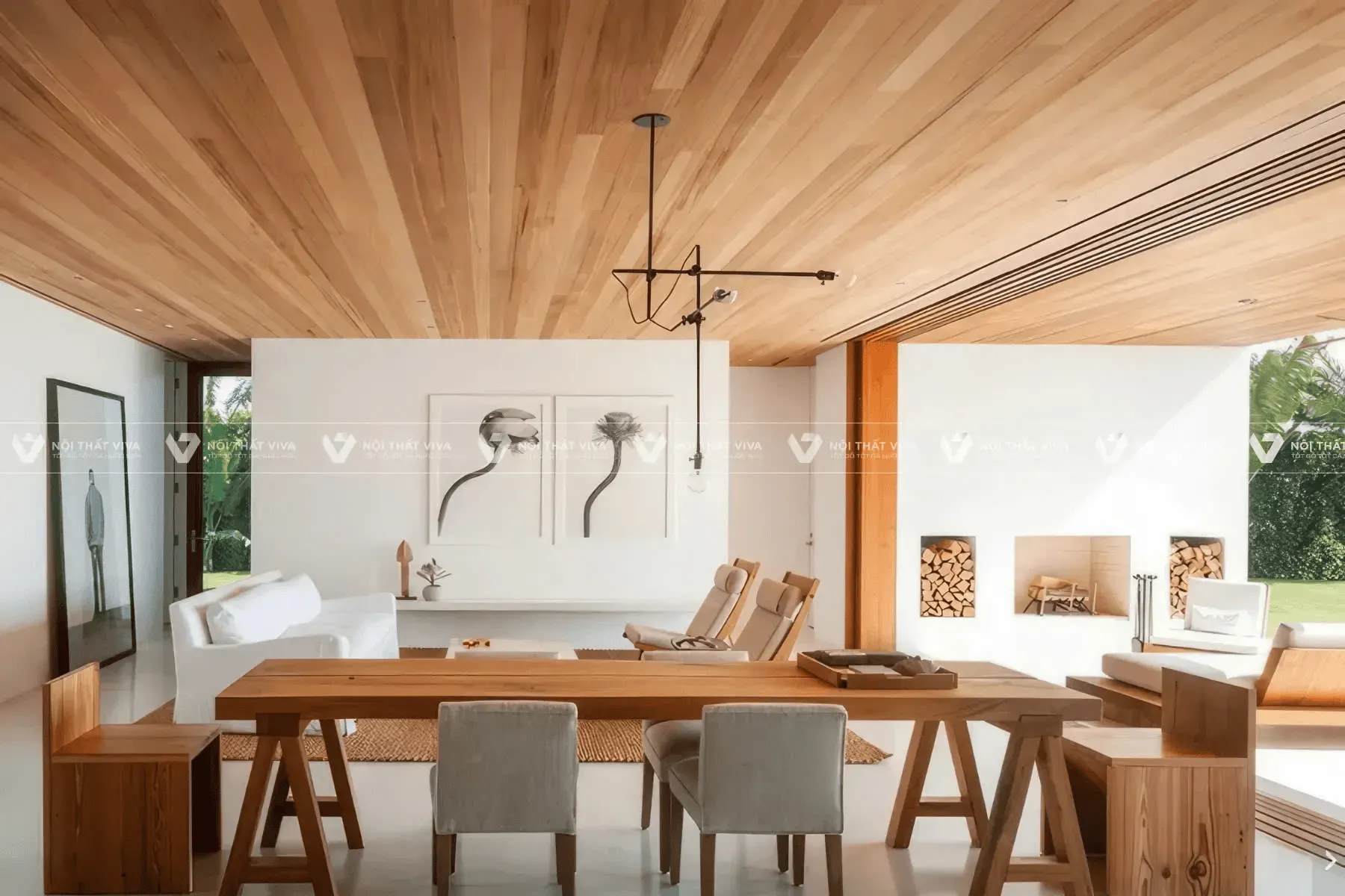 Trần gỗ công nghiệp hiện đại