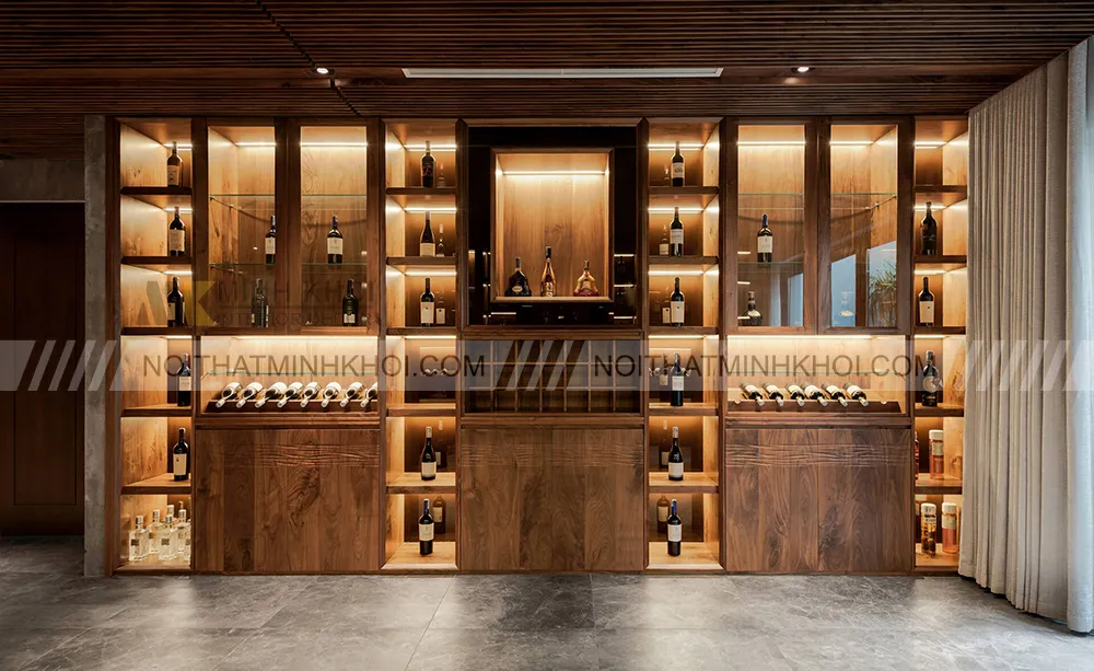 Tủ rượu âm tường phòng khách